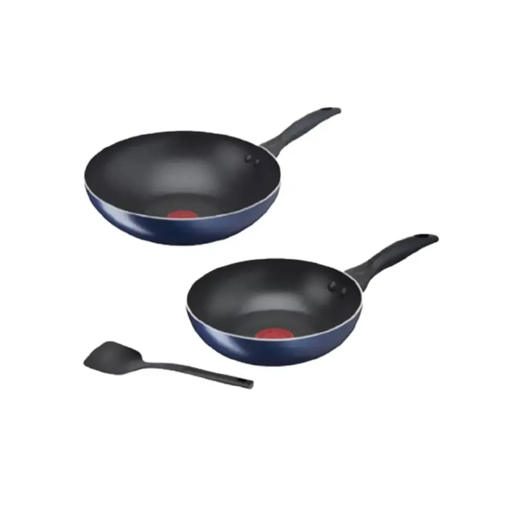 TEFAL Clear Cook 3pcs Set Series B266S3 Frypan 26cm + Wokpan 28cm + Small Spatula