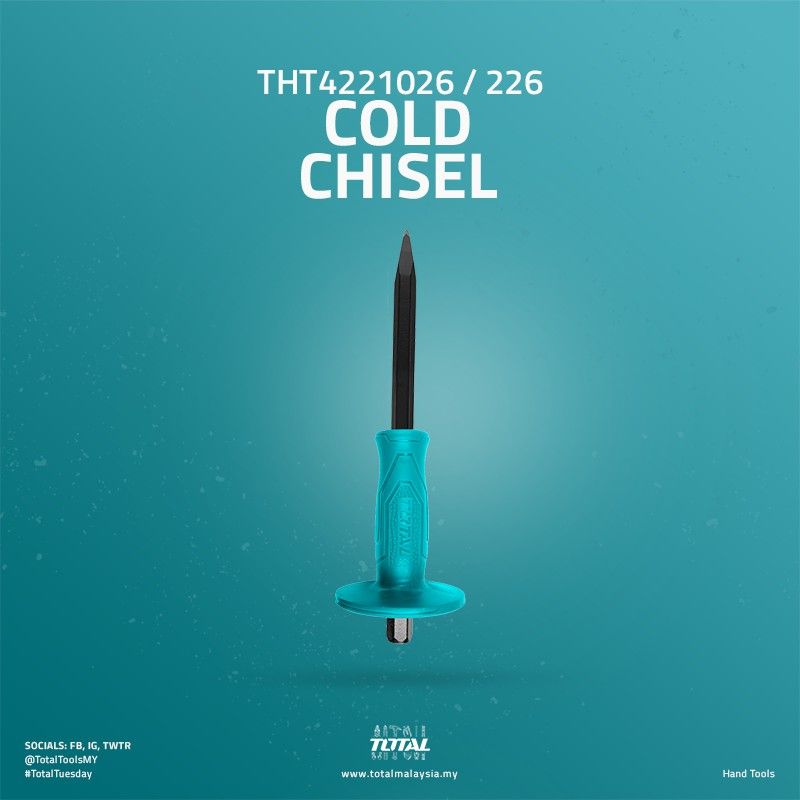 TOTAL CONCRETE CHISEL USE TO CUT THOUGH/CHIP AWAY CEMENT WITH HAMMER OR MALLET (16MM/18MM) THT4221026/THT4221226