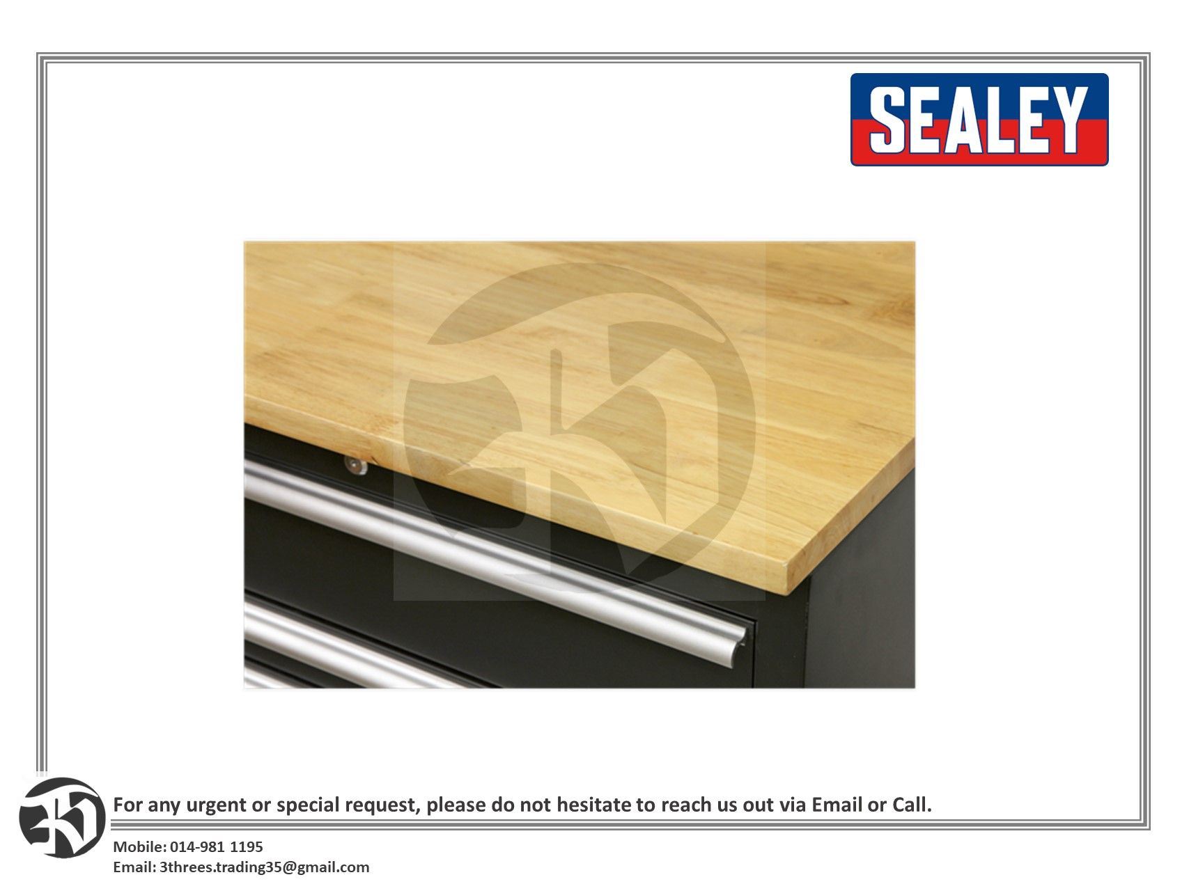 Sealey APMS07 Hardwood Worktop 1550mm