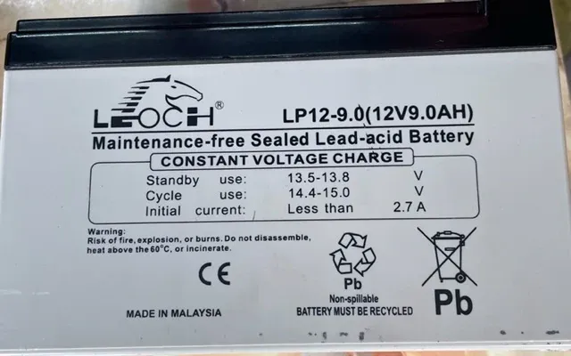Leoch LP 12-9.0 SMF battery (12v 9Ah)