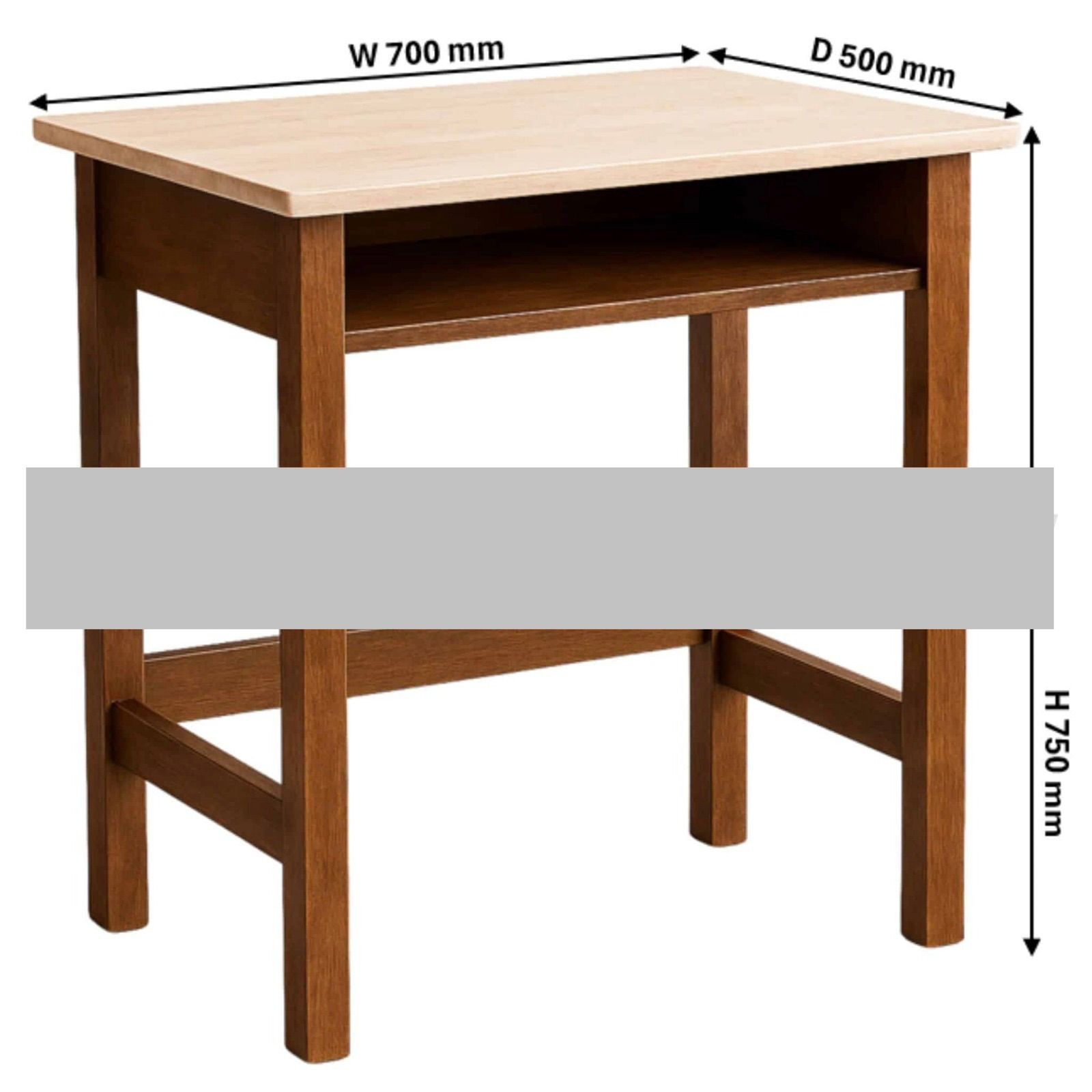 Table W 700 mm x D 500 mm x H 750 mm