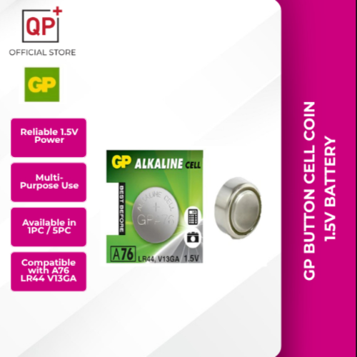 GP BUTTON CELL COIN CELL 1.5V BATTERY A76 LR44 V13GA  (1PC/5PC) l BATERI l 电池-5 PC