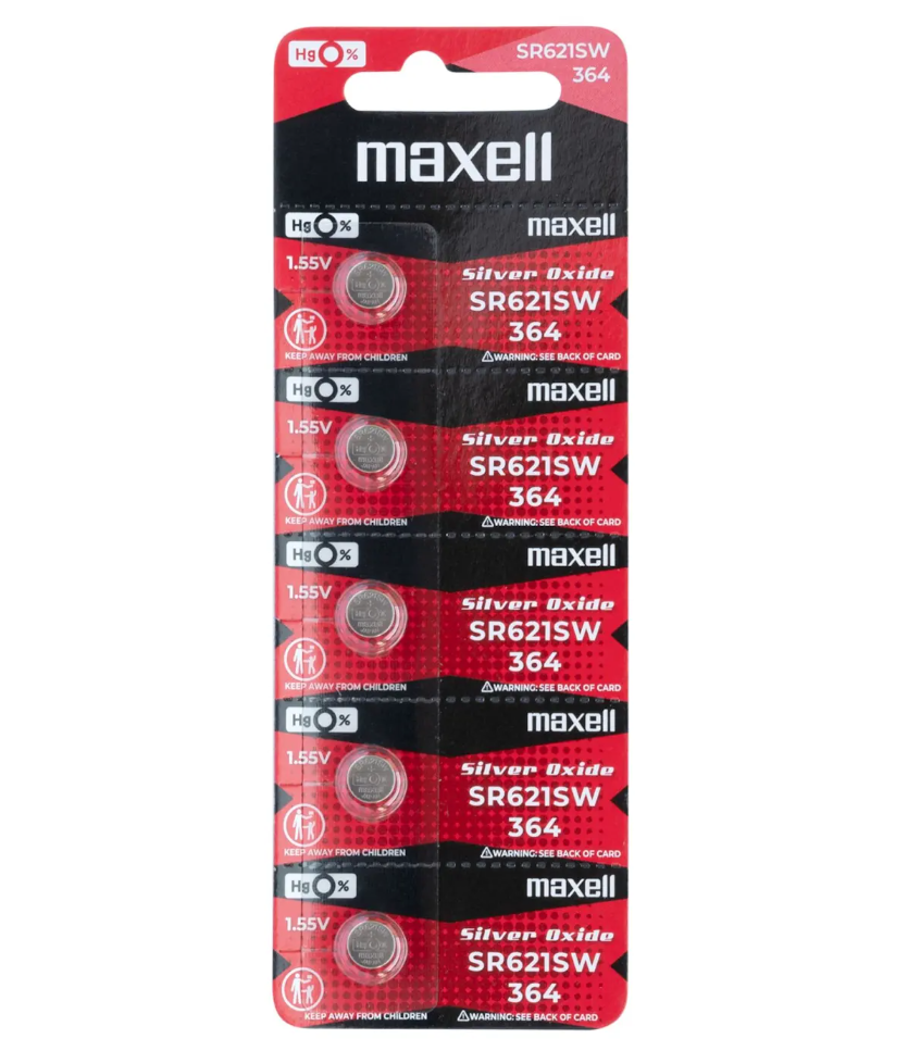 Maxell Silver Oxide Micro Battery (5pcs card pack) SR621