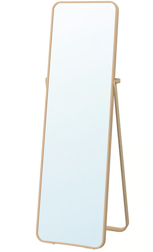 IKORNNES Standing mirror, ash, 52x167 cm