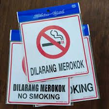 Sticker No Smoking / Dilarang Merokok (8" x 8")