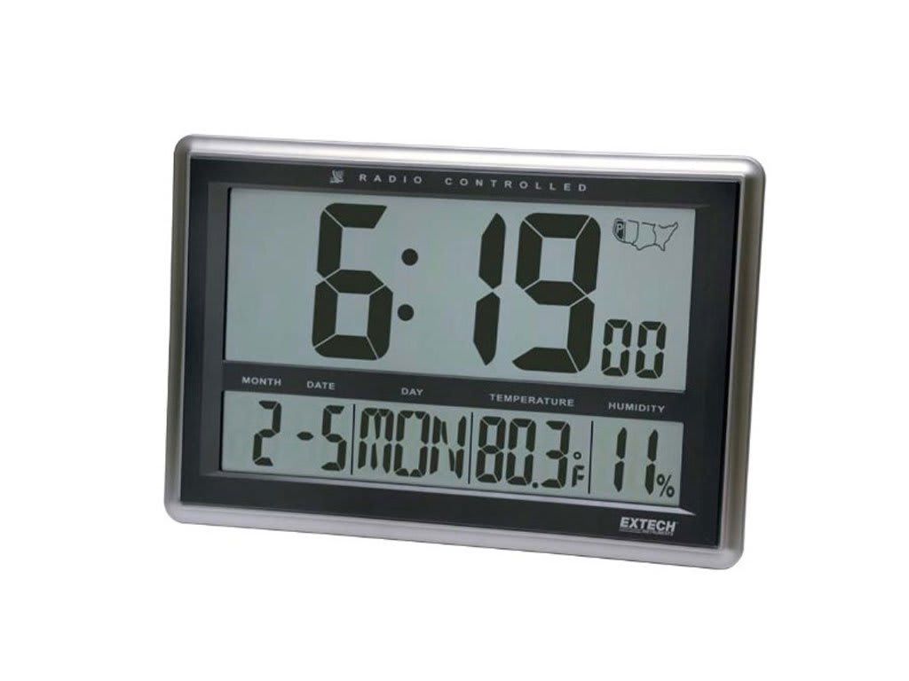 Extech Clock, Radio Controlled, Temp/Humidity CTH10A