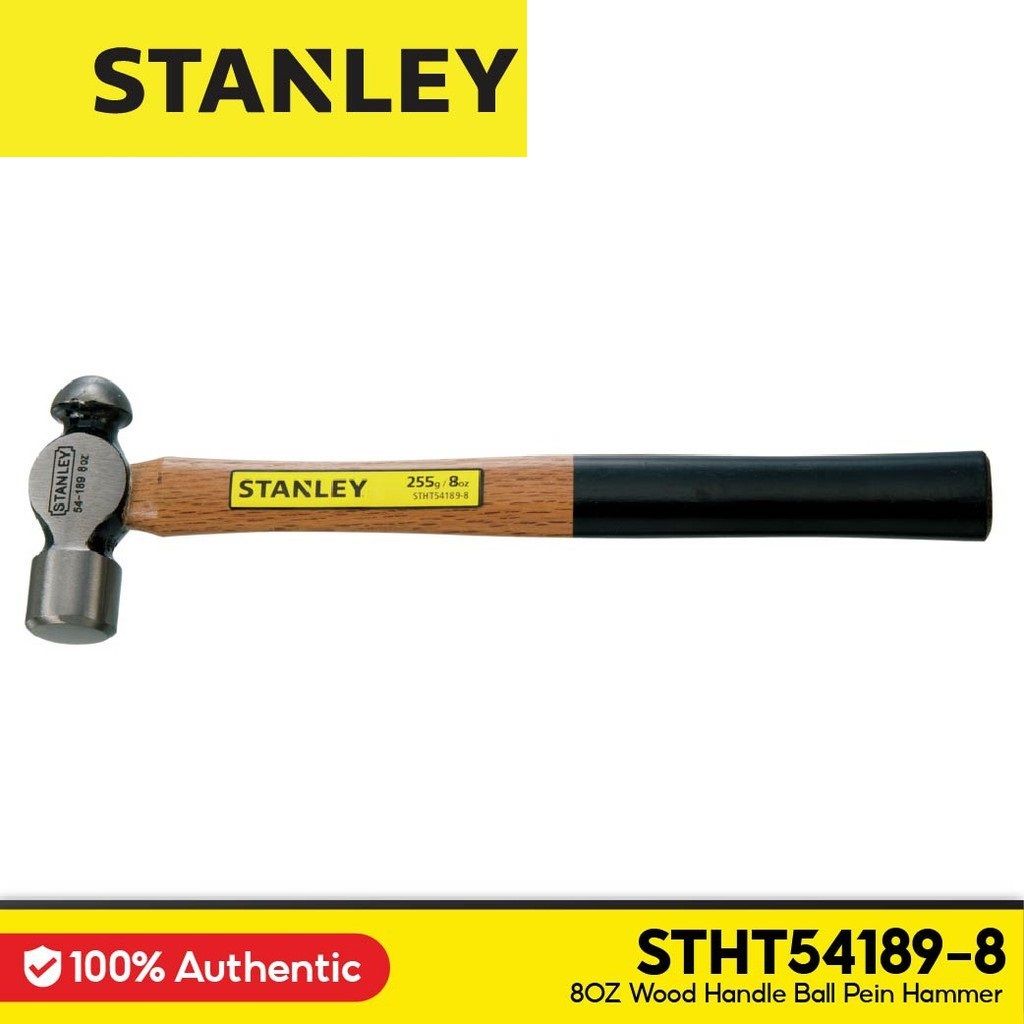STANLEY STHT54189-8 Wood Handle Ball Pein Hammer 8oz