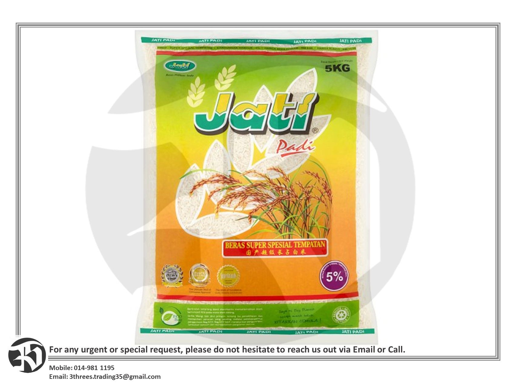 Beras Jati Padi Super Special 5% Rice 5kg
