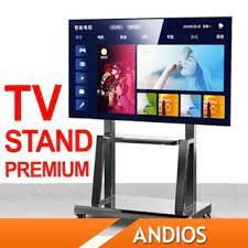 TV Stand Rack Troli Roda 32 70inch Flat Screen LED LCD Kaki Bracket Mount Tahan Berat Braket