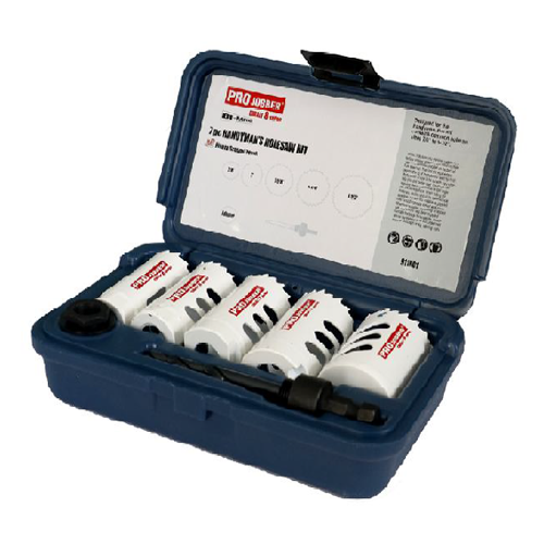 PROJOBBER M42 Fleem Ground Tooth Bi-Metal Hole Saw Set - 7PC Handyman's Kit