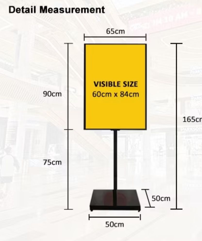 Metal Advertising Poster Display Single Sided A1 Size