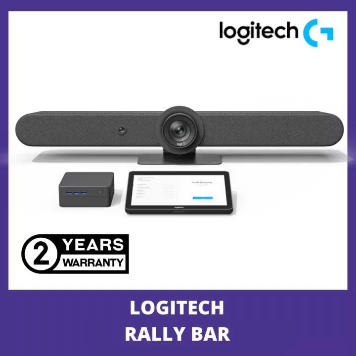 LOGITECH *LOGITECH Rally Bar Black 4K UHD Including Logitech Tap with Cat5e Kit for Video Conferencing System