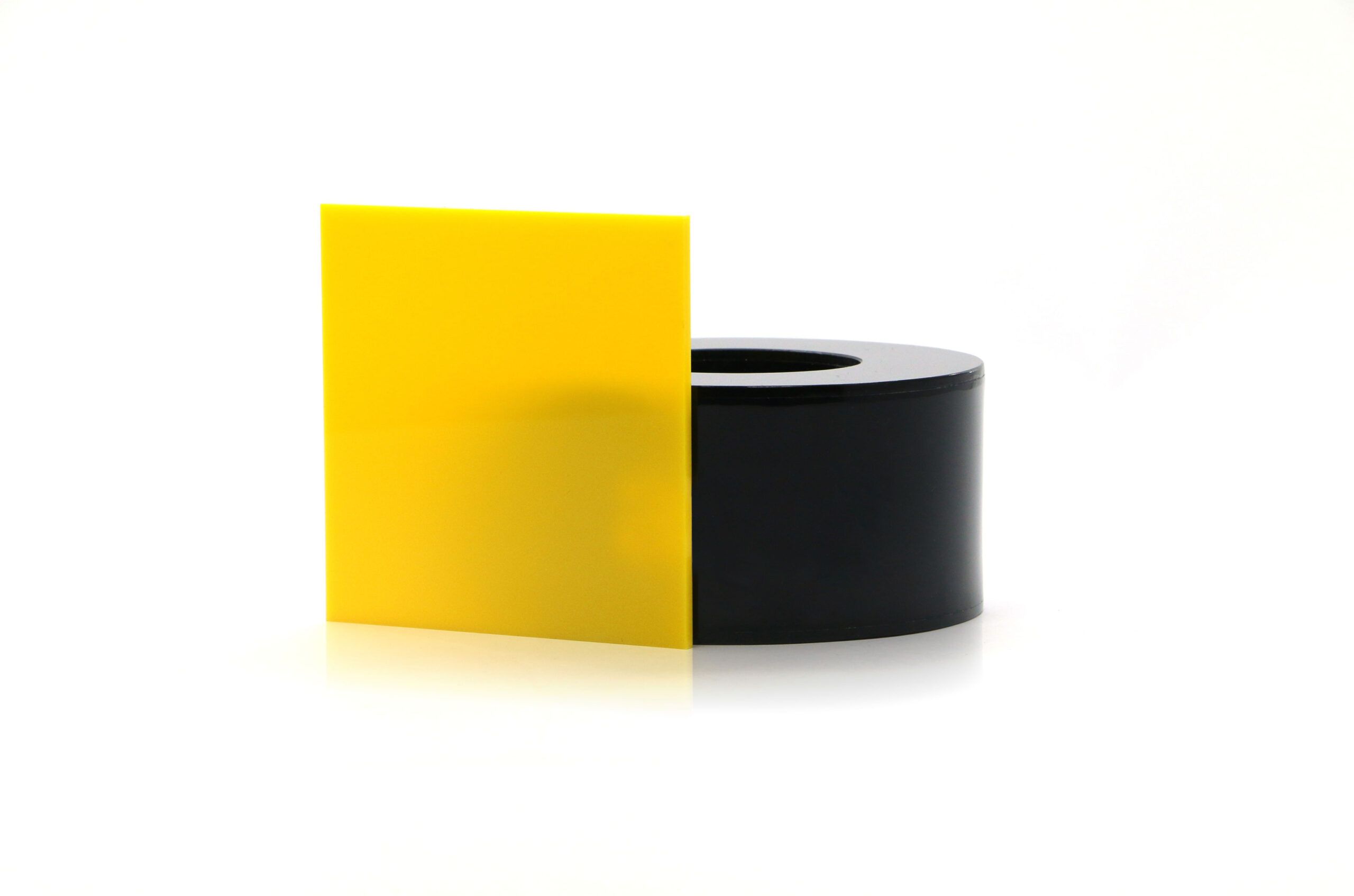 Yellow acrylic plates with black wording (250mmL x 200mmW)