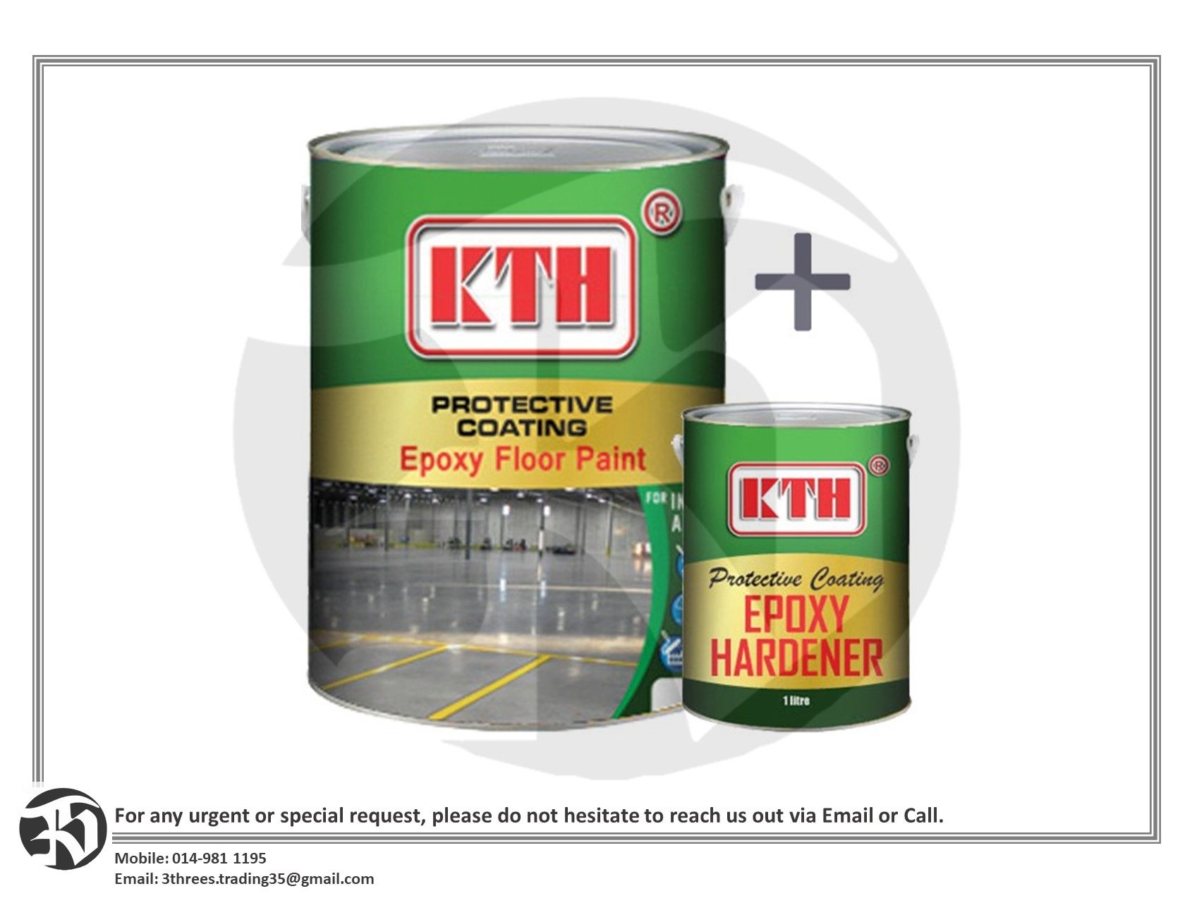 KTH Protective Coating Epoxy Floor Paint Fern Green (4L + 1L Hardener)