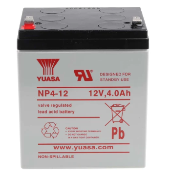 Yuasa 12V Faston 4.8mm Sealed Lead Acid Battery, 4A