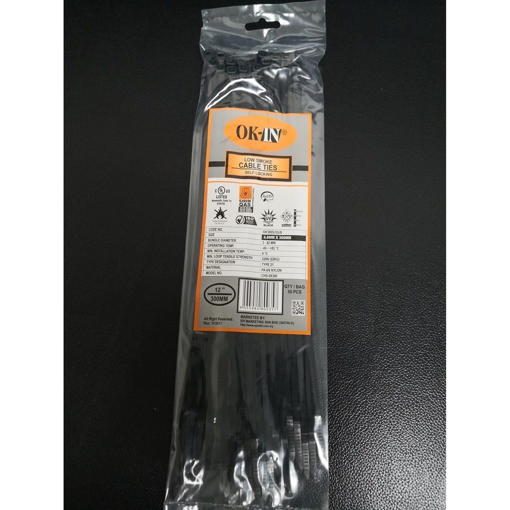 Cable Tie 12" / 300MM X 4.8MM Cable Ties 12 Inch Pengikat Kabel 50 PCS / PKT