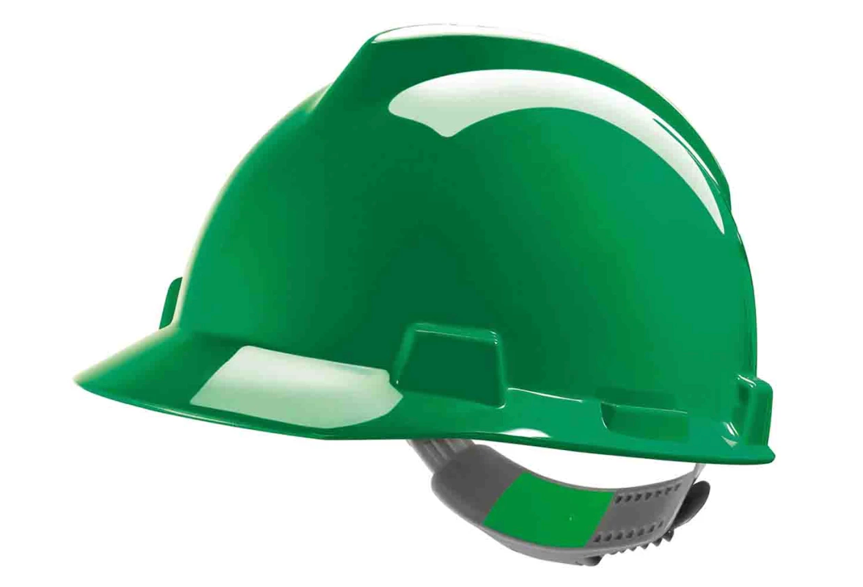 MSA V-Gard® Hard Hat Cap Style Fastrac III Suspension - GREEN COLOUR