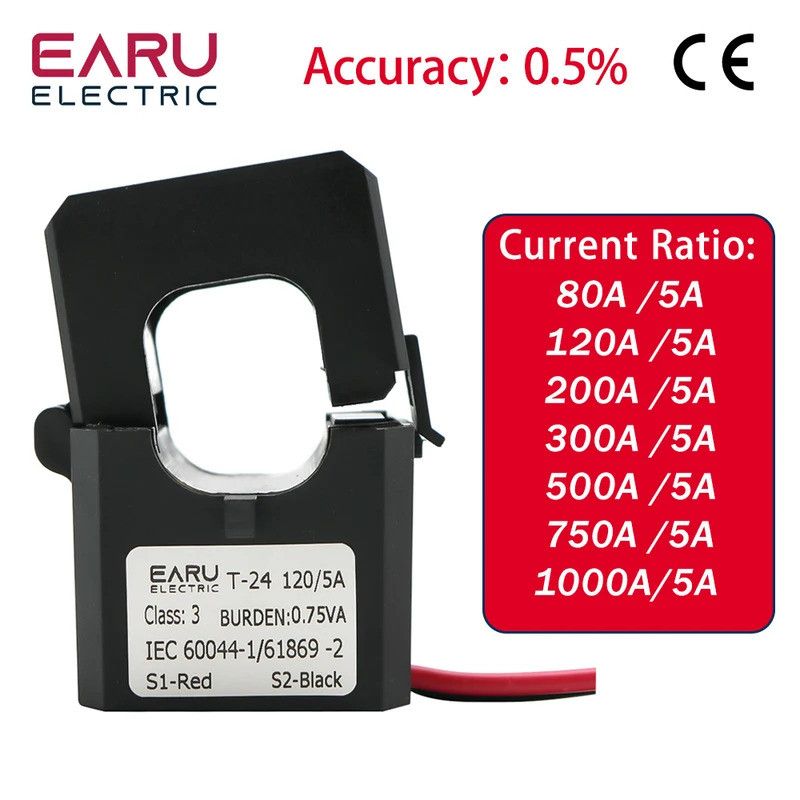 5A 24MM Split Core Current Transformer Sensor AC Open Type CT 80A
