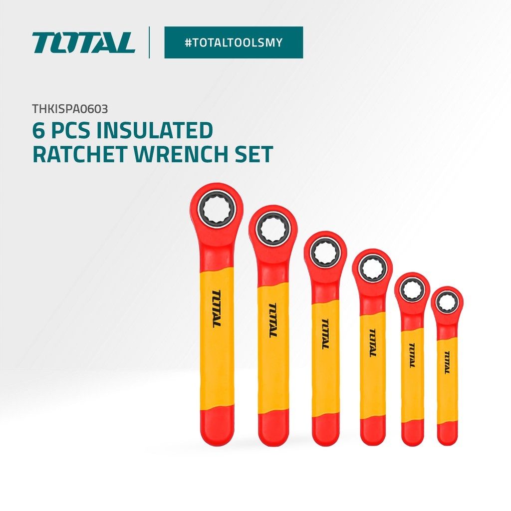 TOTAL Insulated Ratchet Wrench Set (6 Pcs) THKISPA0603