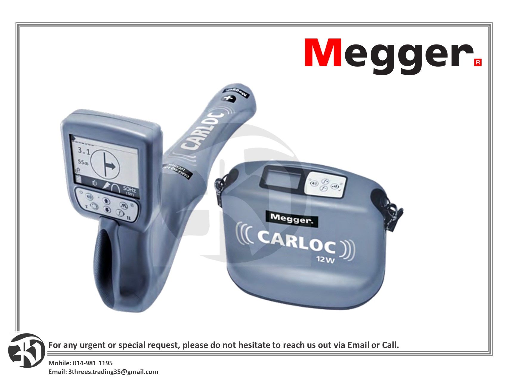 MEGGER CARLOC Cable And Route Location System With CarLoc Plus 12W With Li-Ion Set Trasmitter (1013369)