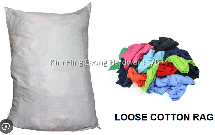 COTTON RAG (UNSEWED) 20KG/BAG LARGE& MIX COLOURS