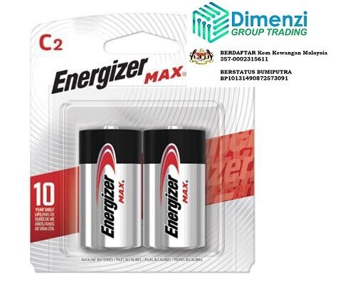 ENERGIZER ALKALINE BATTERY C (2PCS/pack)