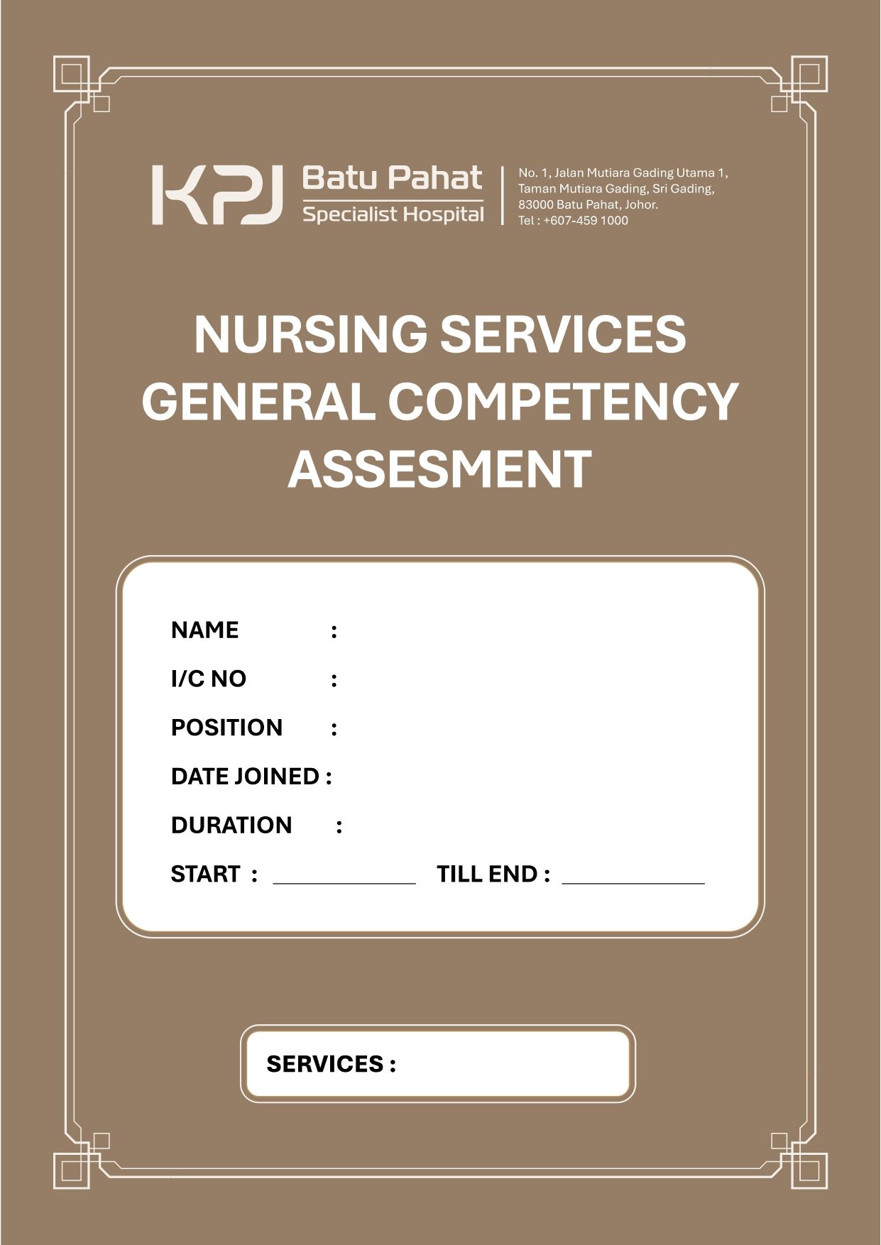 Nursing Services General Competency Assesment