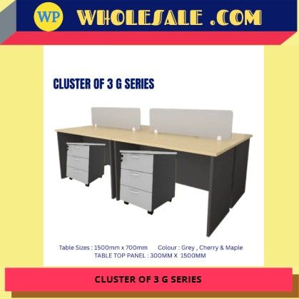 QP WORKSTATION CLUSTER – 3 UNITS – OFFICE TABLE / WORKSTATION – GT 157