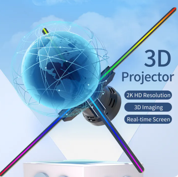 F60 3D Hologram Projector Advertising Display Fan Wall-mounted Player 3D Naked Eye 2K HD L-ED Photo Video Fan with 720pcs L-ED
