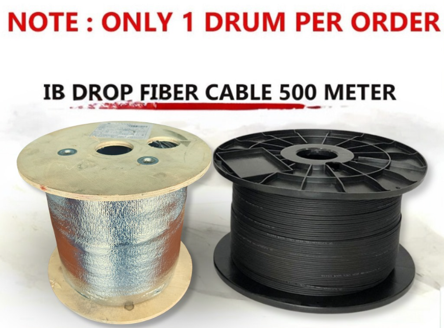 FTTH OUTDOOR IB DROP FIBER (KFRP TYPE ) CABLE 1CORE 500M GJYXFCH-1B6A2 G657A2 IB301 (NOTE: 1 DRUM PER ORDER)