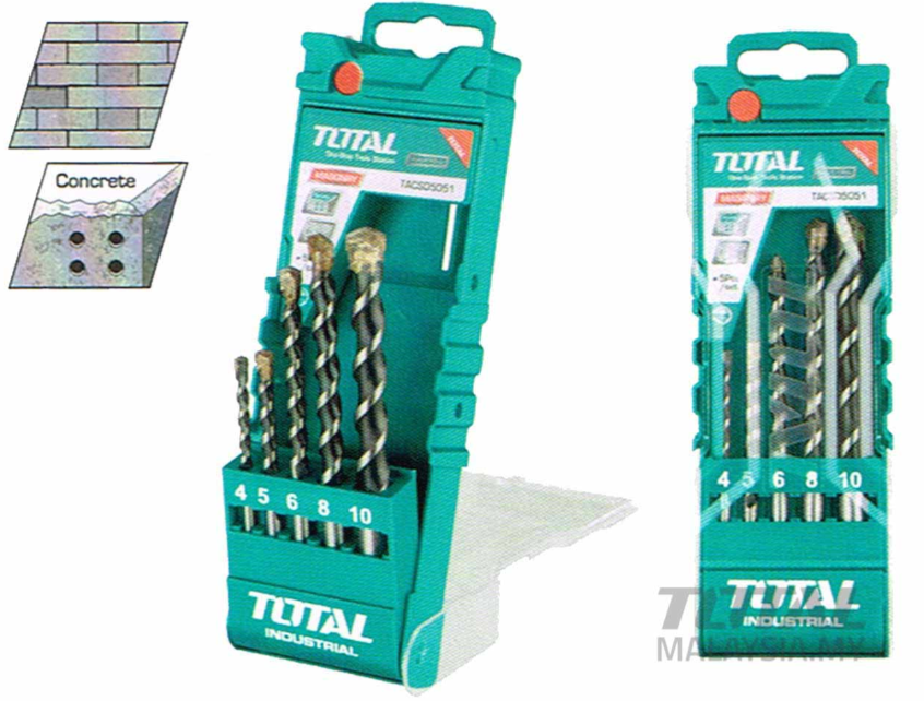 TOTAL TOOLS TACSD5051 5 PCS MASONRY DRILL BITS SET INDUSTRIAL USE