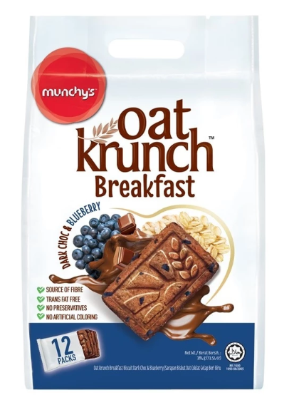 Munchy's Oat Krunch Breakfast Dark Chocolate with Blueberry 384g