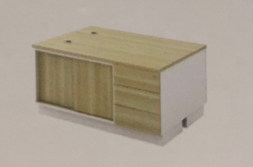 SIDE CABINET SLIDING DOOR +FIXED PEDESTAL 3D