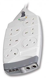 BELKIN 6 WAY SURGE WITH TELEPHONE & Ariel PROTECTION-4 METER F9S623sa4M-MY