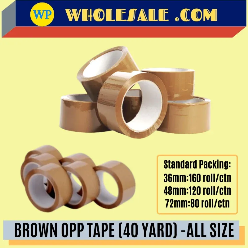 OKADA BROWN OPP TAPE (40 YARD) -ALL SIZE / Okada / Tape / OPP Tape / Brown OPP Tape / Cellophane Tape