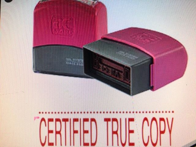 Rubber Stamp Self Ink CERTIFIED TRUE COPY