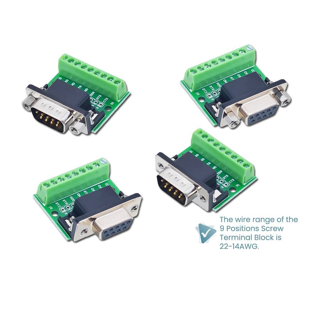STPlus D-SUB 9PIN SOLDERLESS FEMALE MALE CONNECTOR DB9 RS232 SERIAL TO TERMINAL