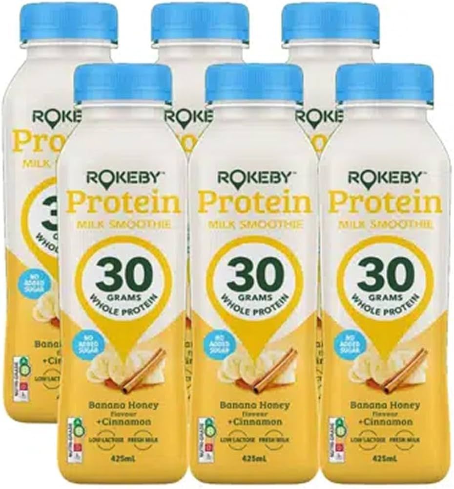 Rokeby Protein Smoothies Banana, Honey & Cinnamon 425ml x 6