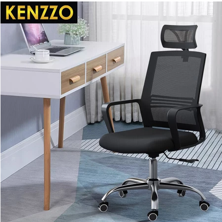 KENZZO: Classy Swivel Office Chair /Medium Mesh Back Office Chair Ergonomic Kerusi/Model 319 Large
