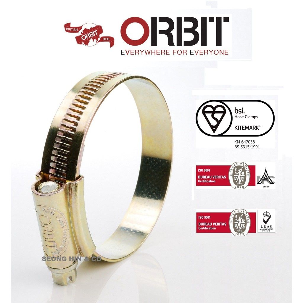 ORBIT Hose Clip Zinc Plated Worm Drive Hose Clamp [10s]