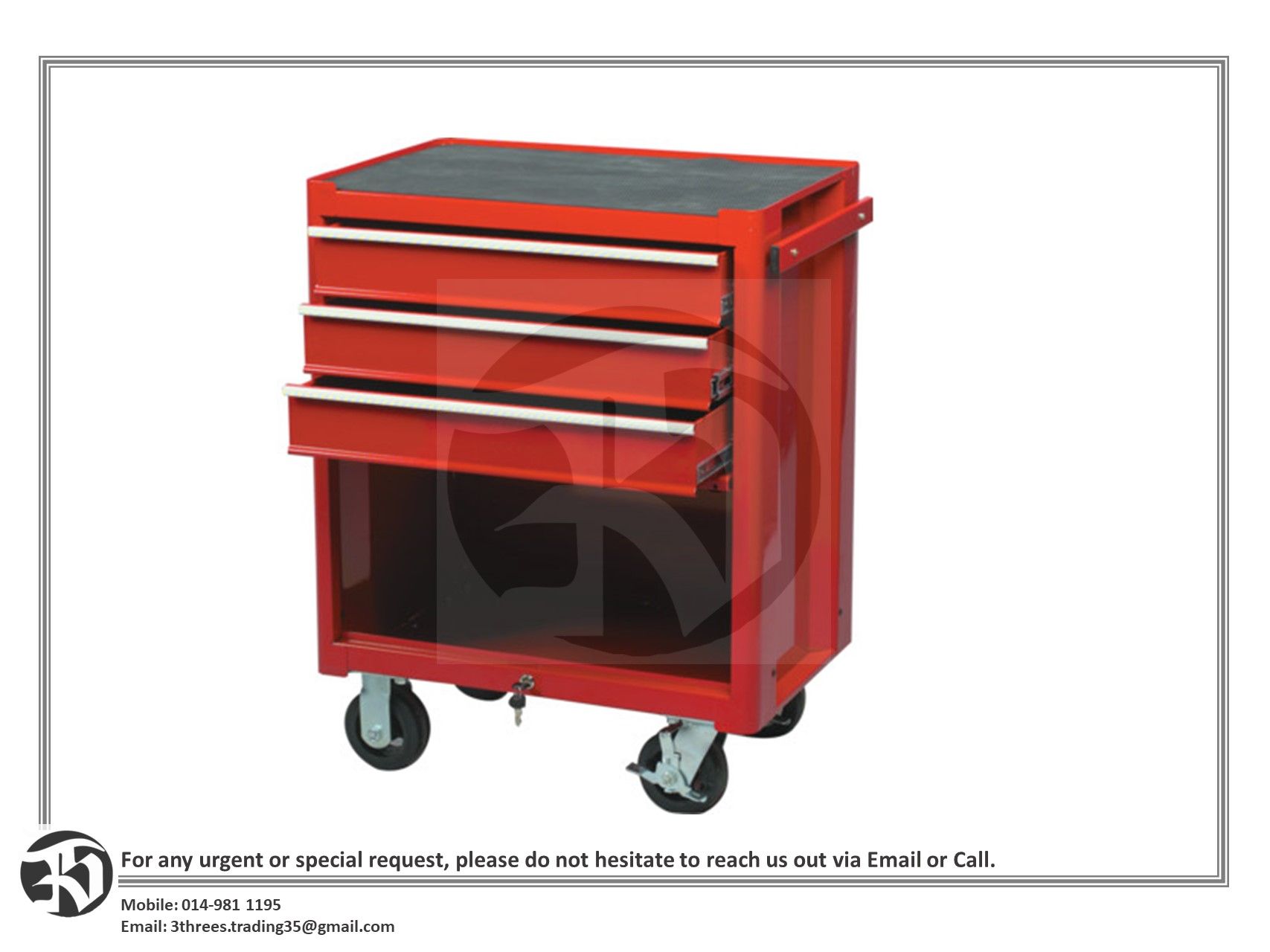 3-Drawer Professional Roller Cabinet