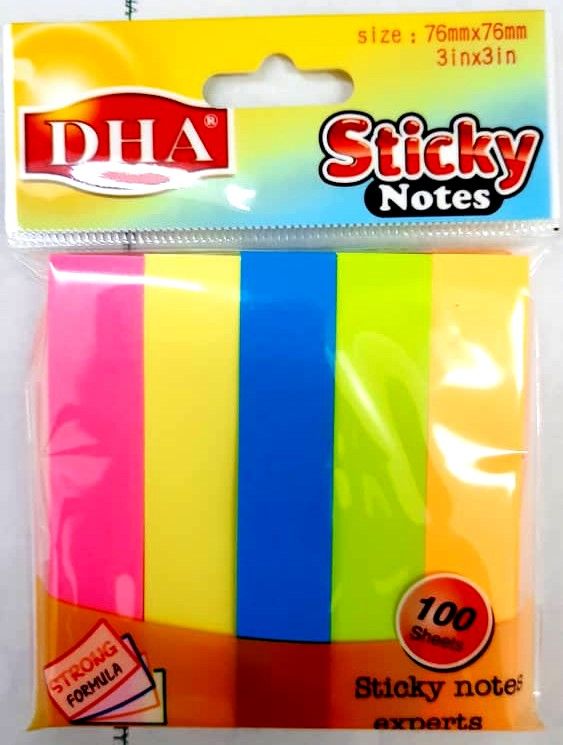 DHA STICKY NOTES 76MM X 76MM (100's)