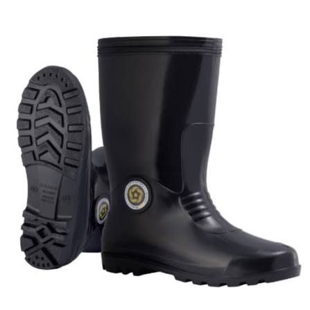 6000 KORAKOH HIGH QUALITY SAFETY SHOES BLACK PLASTIC RUBBER BOOTS 6000 Korakoh 9/42 FW-6000-KK