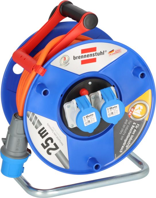 *brennenstuhl 25m 2 Socket BS4343/EN60309 230V-16A Extension Reel, 230 V, IP44 - 1182760100