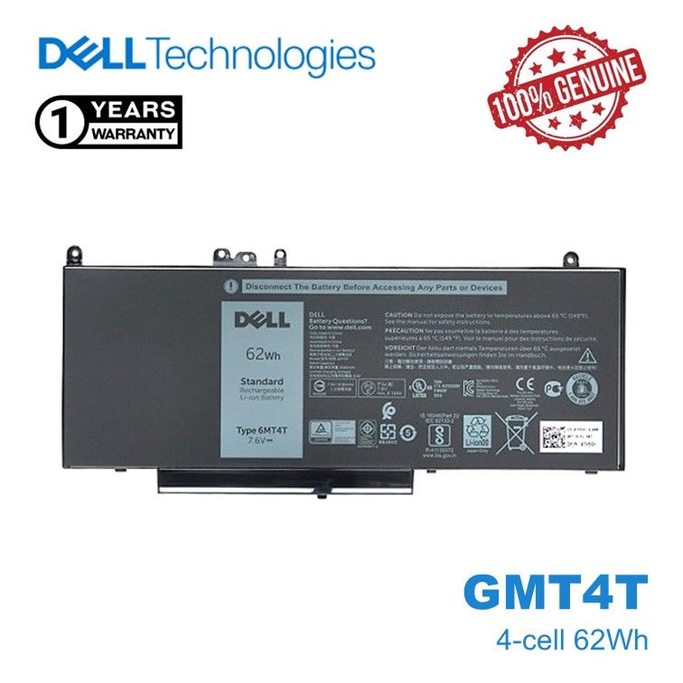 Genuine Dell Malaysia Warranty 1 Year - Original Dell Laptop Battery 6MT4T 62Wh 4 Cells for Latitude E5270 E5470 E5570 Precision 3510