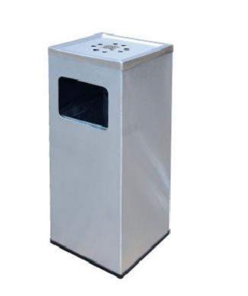 Stainless steel Square Waste Bin c/w Ashtray Top