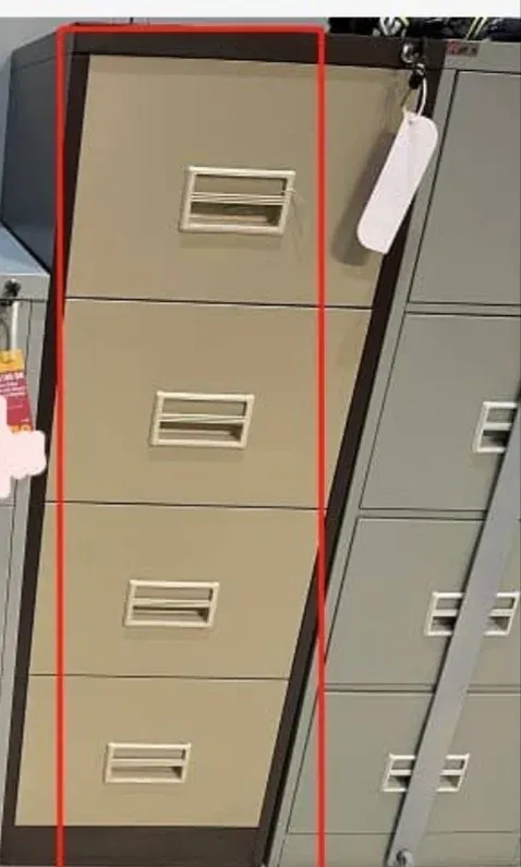 Apex 4 drawer filing cabinet, model ST-106A, CW recess handle 463 x 613 x 1320mm beige/brown