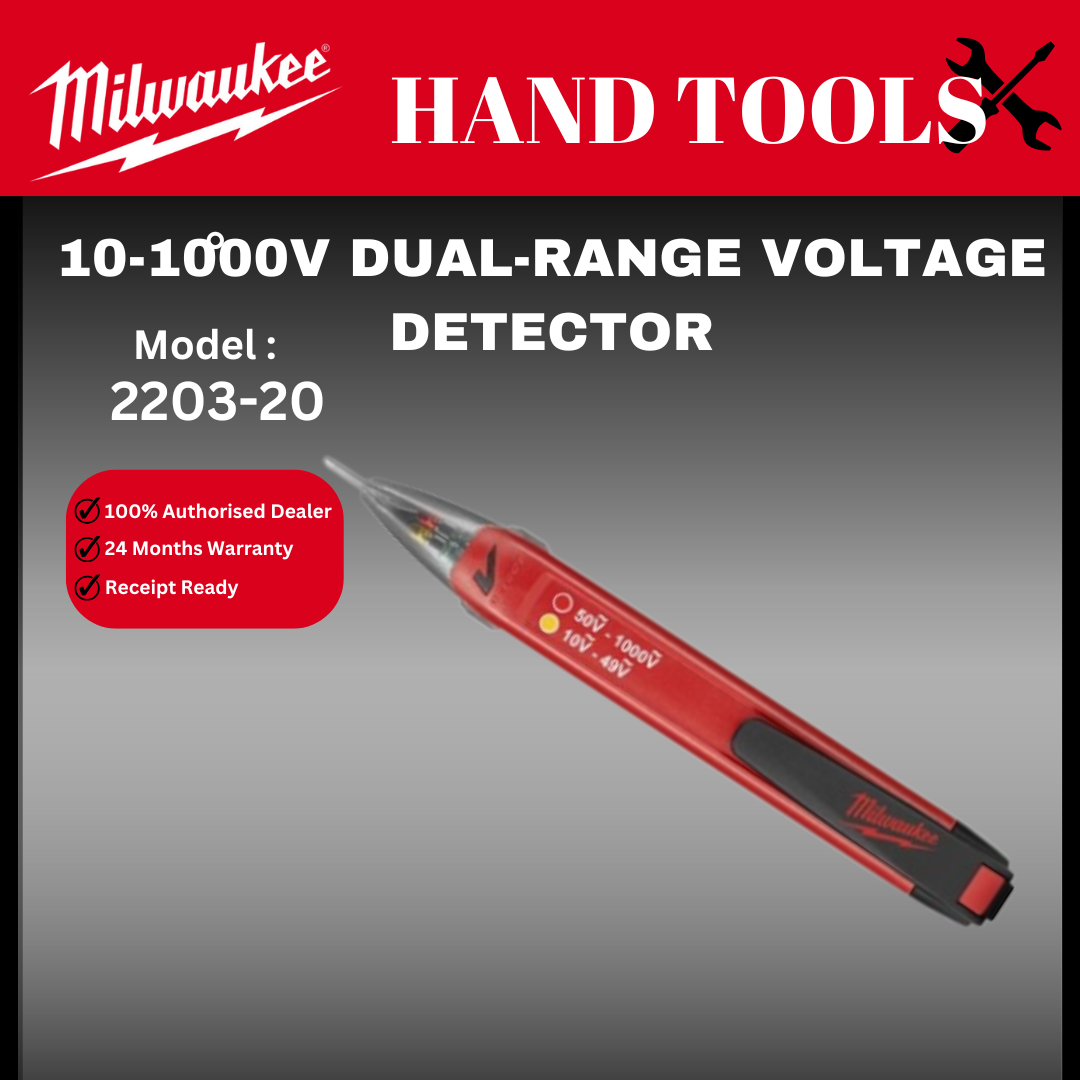 Milwaukee 10-1000V Dual Range Voltage Detector / 2203-20 / Milwaukee Voltage Detector / Voltage Range Detector