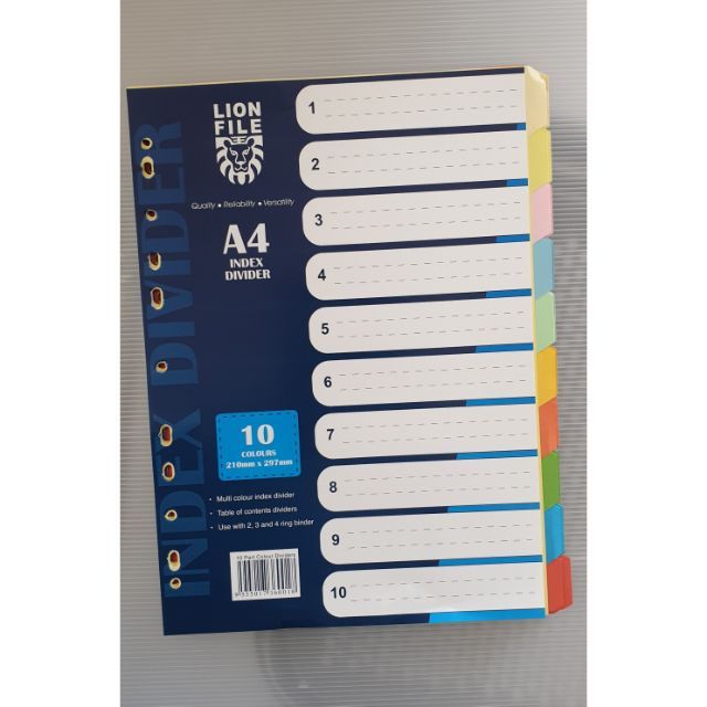 LION FILE A4 INDEX DIVIDER