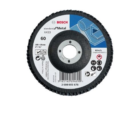 BOSCH X433 STANDARD FOR METAL FLAP DISC 100 MM, G80 (2608601677)